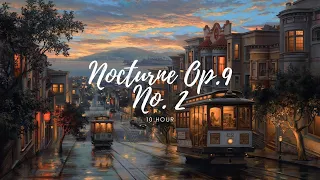 Chopin - Nocturne Op.9 No. 2 • 10 Hours w/ Rain & Fireplace • Relaxing Classical Music • Study/Sleep