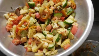 health eating Apple and cucumber salad with a twist
