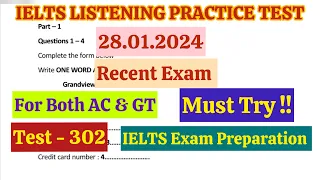IELTS LISTENING PRACTICE TEST 2024 WITH ANSWERS | ACTUAL TEST - 302