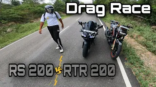 Drag race Pulser RS 200 vs Apache RTR 200 🤯 || Never Expected || Him x vlogs