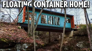 Shipping Container Home built over a Waterfall!