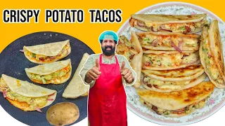 Crispy Potato tacos | Tacos recipe | Taco Mexicana - Homemade Dominos Style in Tawa | Potato Tacos