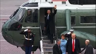 Obama waves goodbye after Trump inaguration