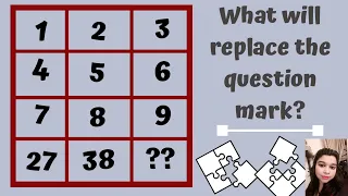 1 2 3 4 5 6 7 8 9 27 38 ?? !What will replace the question mark?Viral Maths Number Puzzle!Reasoning!