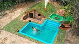 [ Full Video ] 25Days Building Underground House With Swimming Pool and Fish Pond