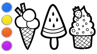 Ice cream 🍨🍦Easy and Cute drawing easy with colours