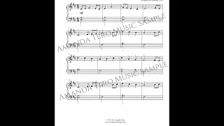 The First Noel in D - late beginner/elementary piano Christmas sheet music solo scrolling score