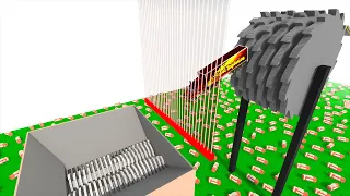 Cars jump into the laser wall and into the Shredder | Teardown