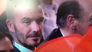 David Beckham chewing gum in the church at the Royal Wedding