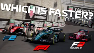 F1 VS F2 VS F3 Speed Comparison At MONACO!