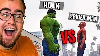 GIANT HULK vs Little SPIDERMAN is a SCARY FIGHT!