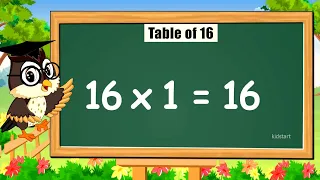 Table of 16 | Rhythmic Table of Sixteen | Learn Multiplication Table of 16 x 1 = 16 | kidstartv