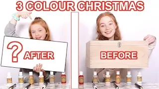 TWIN TELEPATHY 3 COLOR PAINT & MARKER *DIY Christmas Makeover Challenge | Sis Vs Sis Ruby and Raylee