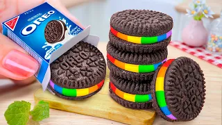 Wonderful Miniature Rainbow Oreo Chocolate Cake Decorating Idea | Mini Swiss Roll Cake idea