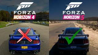 Forza Horizon 4 vs Forza Horizon 5 - Ford Shelby GT500 -  Sound & Speed Comparison