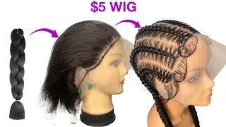 😳OMG😱💣 $5 Stitch Braided Wig Using Braid Extension