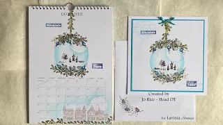 Small Pixie Houses in a Bauble by Jo Rice #laviniastamps #christmascards #calendar