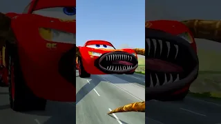 Lightning McQueen Eater VS CAR EATER Big & Small Cars VS Broken Bridge with CAR EATER | BeamNG.Drive