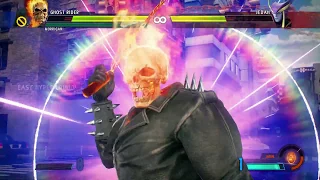 Marvel vs. Capcom: Infinite - Avenger's Tower: Ghost Rider & Morrigan vs Jedah Fight Gameplay