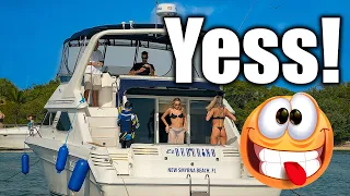 Speechless😋  SHE Made Our DAY 🔥👙 (Se❌✌️) | Sandbar | Miami River | Droneviewhd  ( Boats & Yachts)