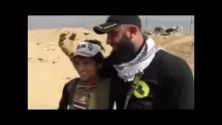 ابو عزرائيل من بيجي يوجه رسالة إلى شباب إيمو مع اصغر مقاتل من الحشد الشعبي 11 11 2015