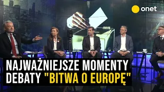 Najważniejsze momenty debaty "Bitwa o Europę". "Nie w szczepionkę!", spór o imigrantów i  oskarżenia