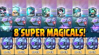 OPENING ALL SUPER MAGICAL CHESTS! Clash Royale BEST LEGENDARY CARDS CHEST OPENING!!