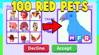 I traded 100 RED PETS in Adopt Me!