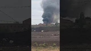 Пожар на кож.заводе г.Таганрог 25.05.19