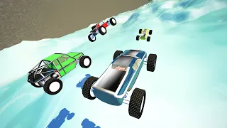 RC Cars Ice Slope Down (slant map) - BeamNG drive