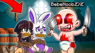 BEBE NOOB.EXE SECUESTRO A SUS AMIGOS😱¿SOBREVIVIRAN? BEBE NOOB VS BEBE NOOB.EXE MINECRAFT