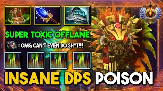 INSANE DPS POISON Offlane Venomancer Aghs Scepter + Shiva's Guard Build 100% Dominate Meepo DotA 2