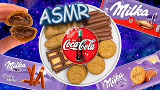 Cookies Filling Platter ASMR | Opening Milka Choco Grains, Choco Sticks, LU, Nutella, Coca-Cola