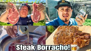 Como Hacer El Mejor Steak Borracho Con Modelo Especial!🌿🥩🍺