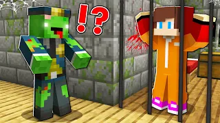 How JJ Escaped From Mikey ZOMBIE POLICE Prison ? Zombie Mikey Catch JJ !  - Minecraft (Maizen)