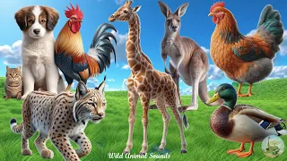 Farm Animals, Animal Sounds: Duck, Kangaroo, Dog, Lynx, Giraffe Chicken - Animal moments