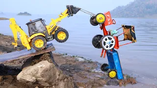 HMT Tractor Accident River Pulling Out JCB 5CX ? Dumper And Tipper Accident ? Cartoon Jcb | CS Toy