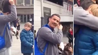 Cristiano Ronaldo is disguised as homeless to surprise a child