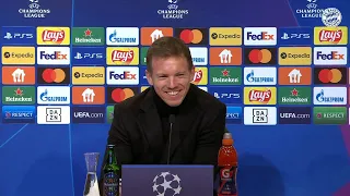 "Weiß er dass er im Bild ist?" Nagelsmann lacht über Reporter! | Bayern - Barcelona 3:0