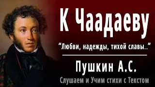 А.С. Пушкин "К Чаадаеву" (Любви, надежды, тихой славы...) - Слушать и Учить аудио стихи