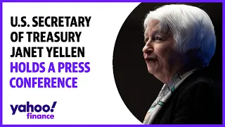 U.S. Secretary of Treasury Janet Yellen holds a press conference