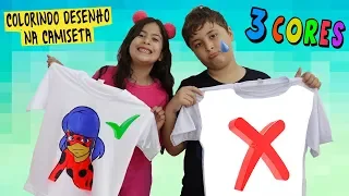 DESAFIO COLORINDO COM 3 CORES NA CAMISETA!!! ★ 3 colors of shirt challenge