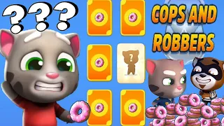 Talking Tom Gold Run COPS AND ROBBERS event Lucky Cards Officer Tom vs Roy Raccoon Gameplay