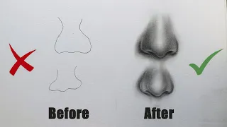 How to Draw Nose for Beginners | Easy and Simple Technique to Draw Nose