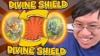 I ASSEMBLED THE ULTIMATE COMBO! Infinite Divine Shields! | Hearthstone Battlegrounds