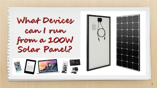 What can you run on a 100W Solar Panel?