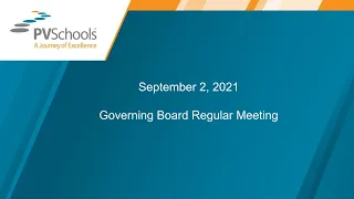September 2, 2021 Governing Board Regular Meeting