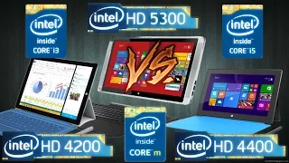 Intel HD 5300 vs HD 4400 vs HD 4200 / Broadwell vs Haswell / Surface Pro 3 vs Hp Envy x2 13 vs sp2