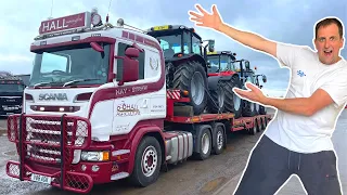 Delivering NEW Tractors To LAMMA 2023 In A SCANIA V8 *TAG AXLE* | #truckertim