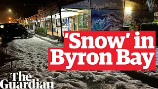 Subtropical Byron Bay hit with hailstorm